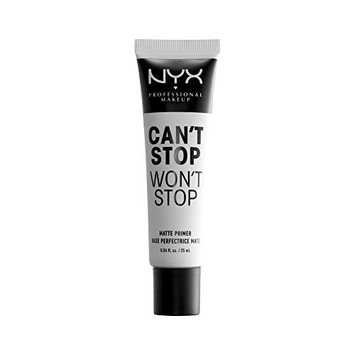 NYX Professional Makeup Can't Stop Won't Stop Matte Primer, Makeup Primer Base, Smooth Complexion, Transparent, Light Formula, Shine Control, Vegan Formula