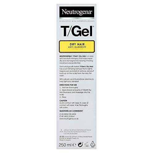 Neutrogena T/Gel Anti-Dandruff Shampoo for Dry Hair, 250 ml