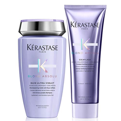 Kérastase Blond Absolu Bain Ultra-Violet 250ml & Blond Absolu Cicaflash Conditioner 250ml Duo