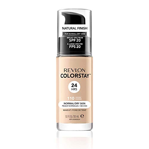 Revlon Colorstay Foundation for Normal/Dry Skin with Hyaluronic Acid, SPF 15, Ivory (Packaging May Vary)