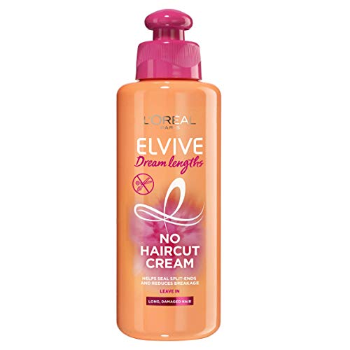 L'Oreal Hair Leave In Conditioner Cream by Elvive Dream Lengths No Haircut Cream for Long, Damaged Hair Keratin 200 ml