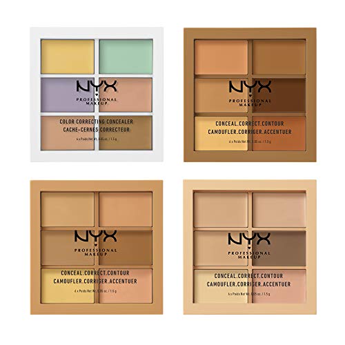 NYX Professional Makeup Colour Correcting Palette, Colour Concealer Makeup Palette, 6 Creamy Blendable Shades