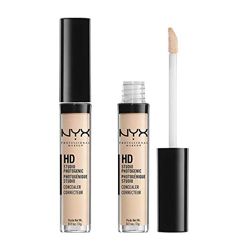 NYX Professional Makeup, HD Photogenic Concealer Wand, Medium to Heavy Coverage, Porcelain, Duo Pack, 3 g