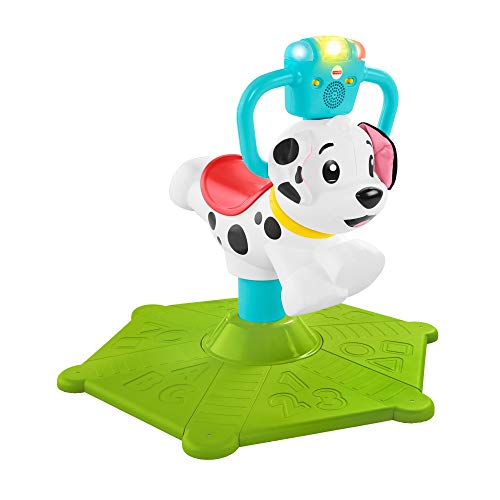 Fisher-Price GHY03 Bounce and Spin Puppy, Stationary Musical Ride-On Toy, Multi-colour