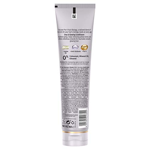 Pantene Pro-V Hair Biology Silver and Glowing Shampoo and Conditioner Sets, with Jojoba, Purple Shampoo for Blonde Hair, Hair Conditioner and Hair Mask Set for White and Grey Hair
