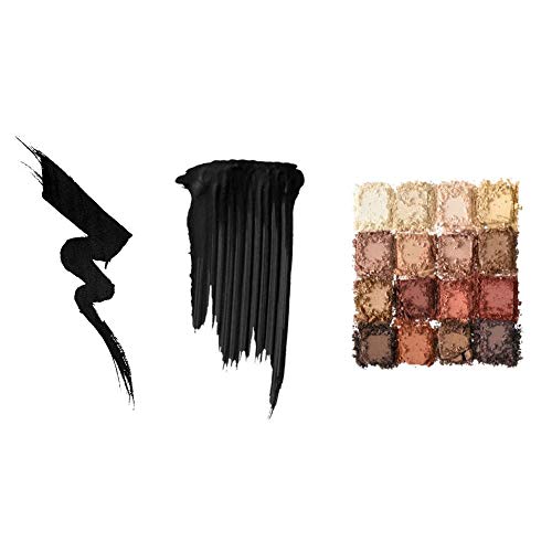 NYX Professional Makeup Eye Look Kit, Epic Ink Liner, Make Up Set, Worth the Hype Mascara, Ultimate Shadow Palette Warm Neutrals