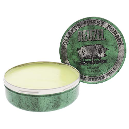 Reuzel Grease Medium Hold Pomade Green Pack of 1 x 12 Oz (340 g))