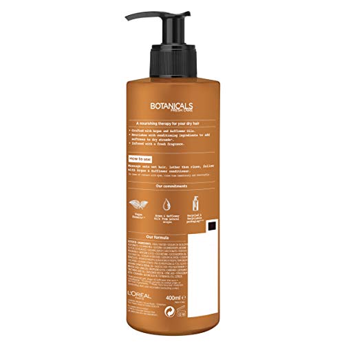 L'Oreal Botanicals Argan & Safflower Dry Hair Vegan Shampoo 400ml (Packaging May Vary)