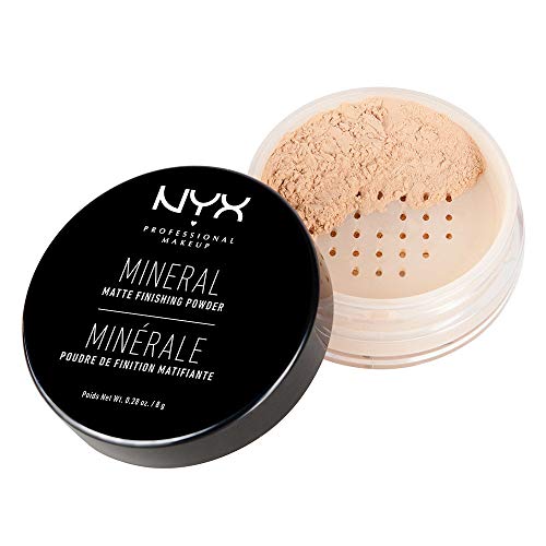NYX Professional Makeup Mineral Finishing Powder, Loose Format, Matte Finish, Oil Absorbing, Vegan Formula, Shade: Light/Medium
