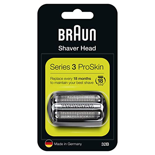 Braun Series 3 32B Electric Shaver Head Replacement - Black - Compatible with Series 3 Shavers ProSkin