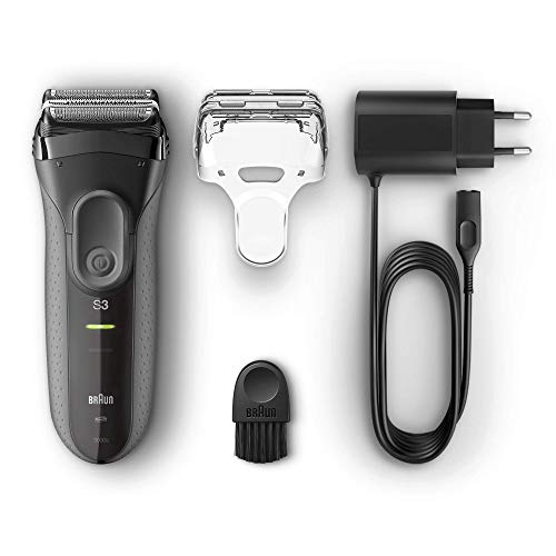 Braun Series 3 ProSkin 3000s Electric Shaver Rechargeable and Cordless Electric Razor for Men Black, 2 Pin Plug, 2 pin plug