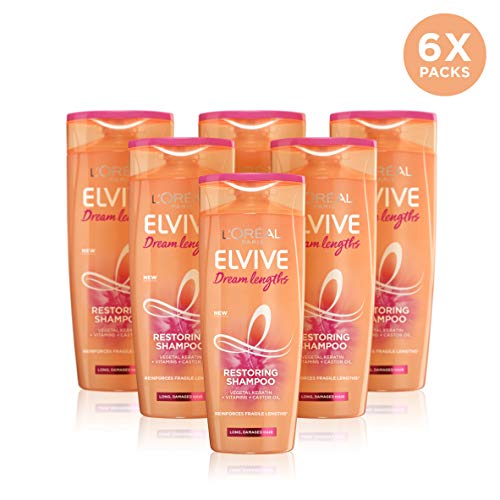 L'Oreal Elvive Dream Lengths Long Hair Keratin Shampoo, 400 ml, Pack of 6
