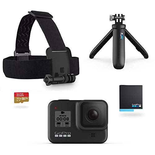 GoPro HERO8 Black Bundle - Including Shorty, Headstrap, Spare Battery & 32GB Micro SD