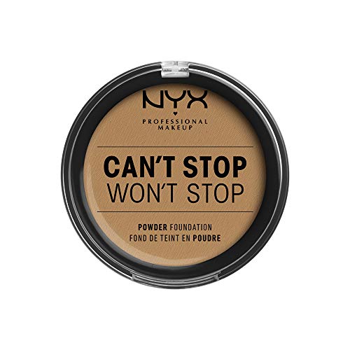 NYX Professional Makeup Can't Stop Won't Stop Full Coverage Powder Foundation, Matte Finish, Shine Control, Long Lasting, Vegan Formula, Shade: Golden