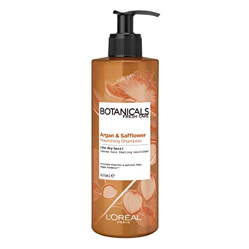 L'Oreal Botanicals Argan & Safflower Dry Hair Vegan Shampoo 400ml (Packaging May Vary)