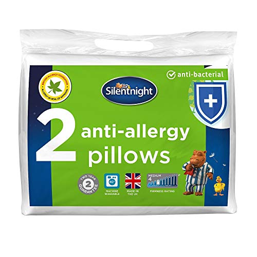 Silentnight Anti-Allergy Pillow - White, Pack of 2, Anti-Bacterial pillows