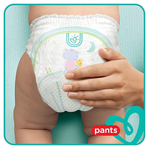 Pampers Baby-Dry Nappy Pants Size 7, 112 Nappy Pants, Monthly Saving Pack, Easy-On with Air Channels for Up to 12 Hours of Breathable Dryness, 17+ kg