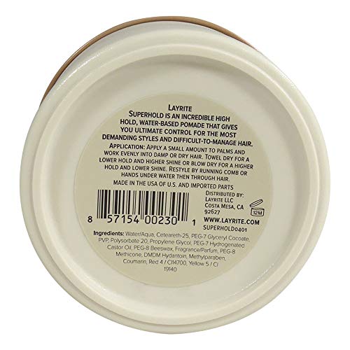 Layrite Super Hold Deluxe Hair Gel, 4 Oz
