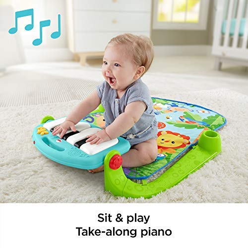 Fisher-Price BMH49 Kick and Play Piano Gym, New-Born Baby Play Mat with Activity Centre, Music and Sounds, Suitable from Birth