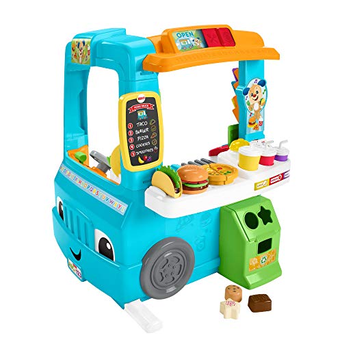 Fisher-Price Laugh and Learn Servin Up Fun Food Truck, Interactive Learning Toddler Role Play Toy, Speaking Toy, Gift for 18 Months Plus