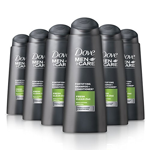 Dove 2-in-1 Shampoo and Conditioner, Daily Hair Care for Men, Fresh Moistuiriser, Softens and Cleans All Hair Styles and Colours Bulk Pack (6 x 400 ml)