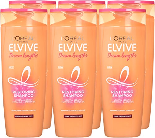 L'Oreal Elvive Dream Lengths Long Hair Keratin Shampoo, 400 ml, Pack of 6