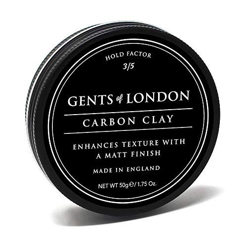 Gents of London Carbon Clay Matt Medium Hold Professional Hair Styling Wax (50g)