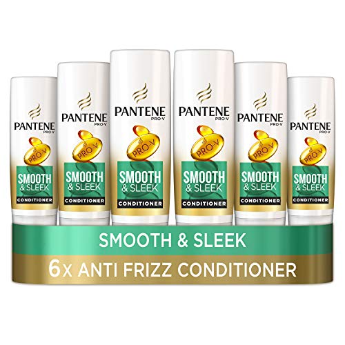 Pantene Pro-V Smooth and Sleek Anti Frizz Hair Conditioner for Silky Smoothness and Frizz Control, 500 ml, Pack of 6