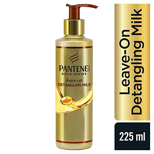 Pantene Gold Series Leave in Hair Conditioner Detangling Spray with Argan Oil and Sulphate Free for Curly, Coily, Wavy or Relaxed Hair, Leave in Conditioner Curly Girl Products with Argon Oil, 225 ml