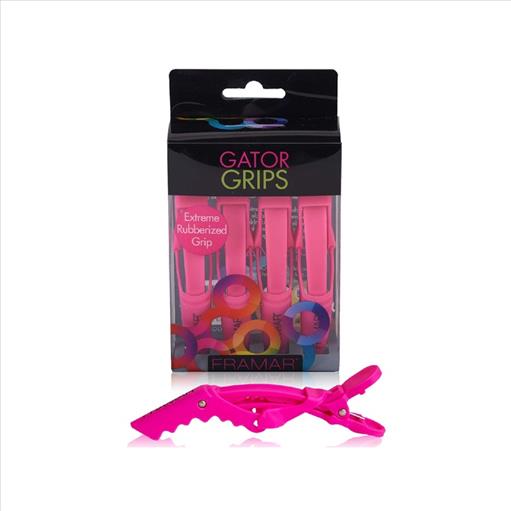 RUBBERIZED GATOR CLIPS PINK 4-PCS