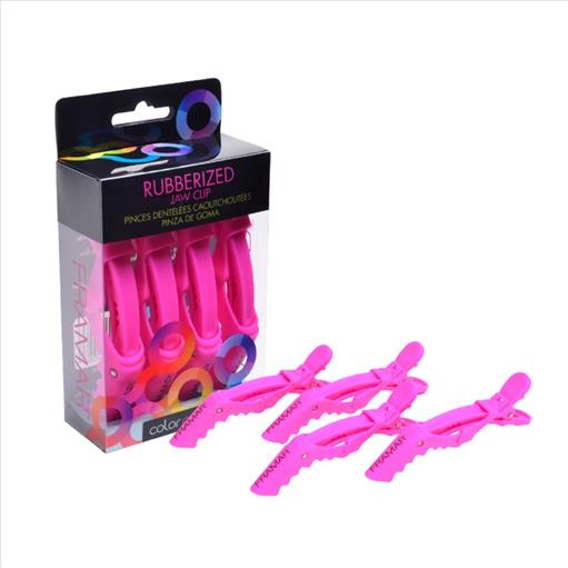 RUBBERIZED JAW CLIPS PINK 4-PCS