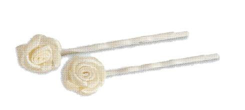 HAIR GRIP WHITE W/ROSE CART X 6 CART